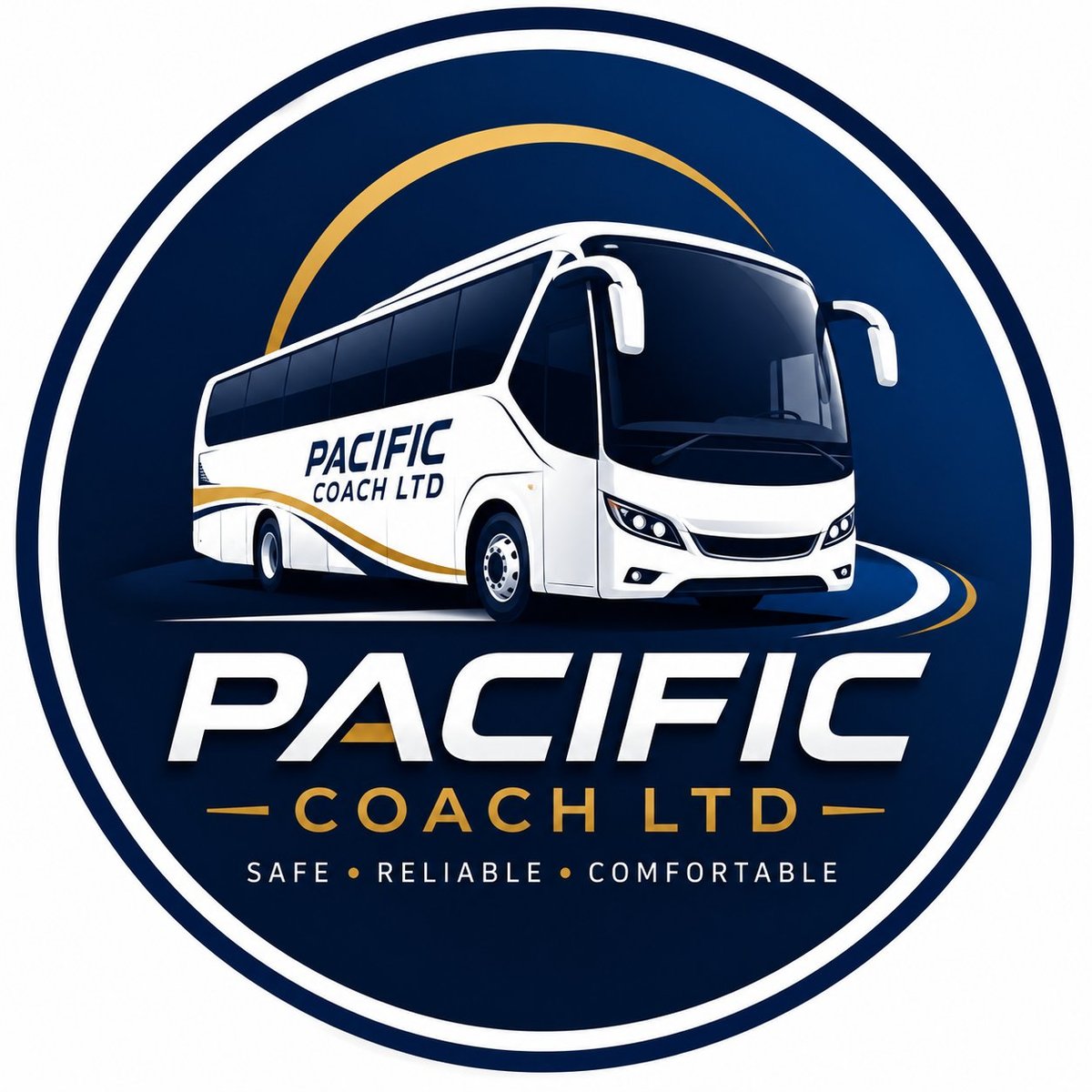 Pacific Coach Ltd logo — Safe, Reliable, Comfortable